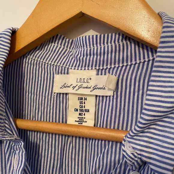 Blue and White Striped Dress - Picture 2 of 3